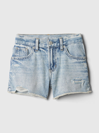 Açık Mavi Low Rise Denim Şort