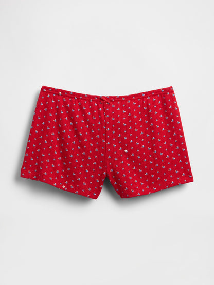 Çiçek Desenli Pointelle Pijama Şortu