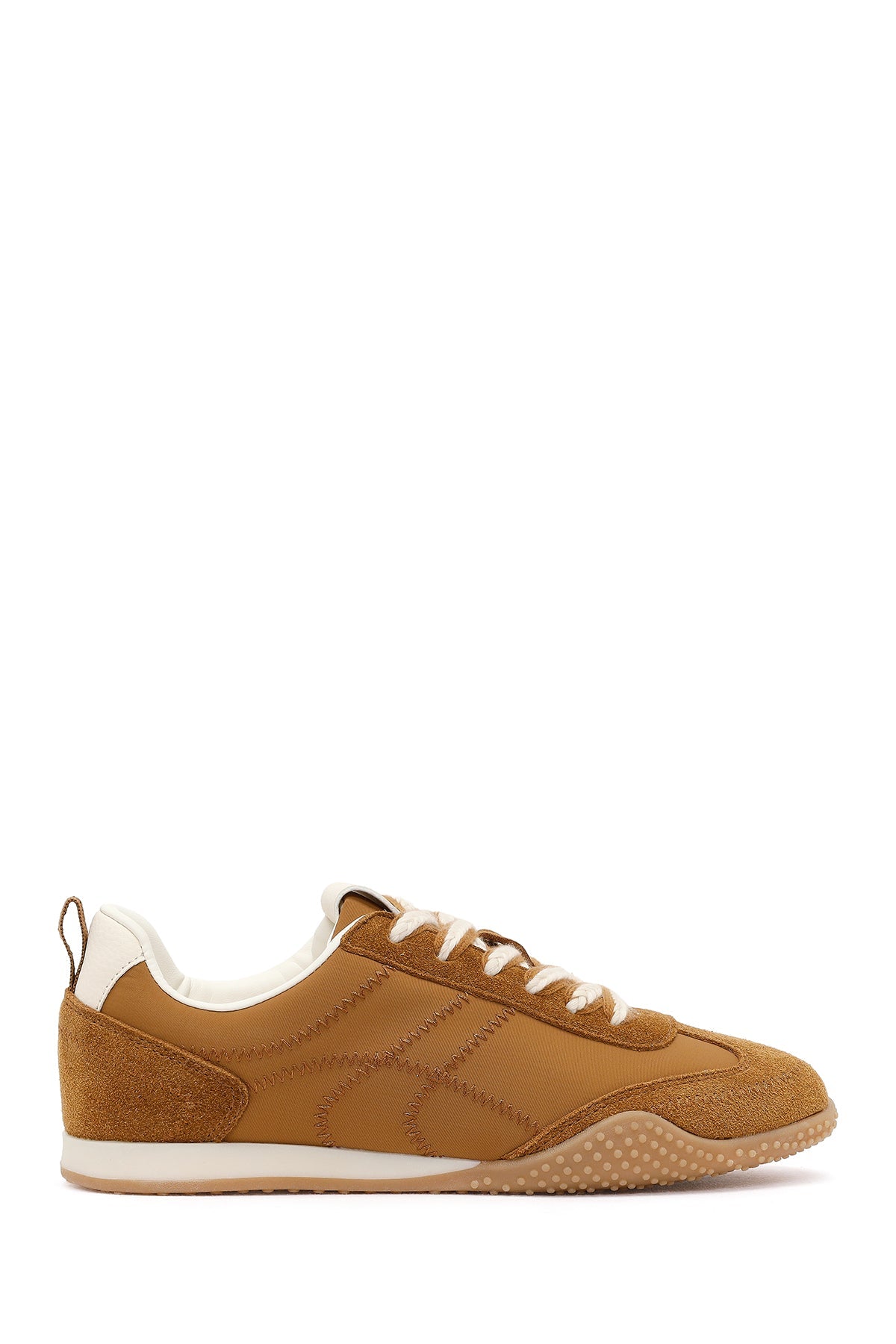 Kadın Taba Bağcıklı Deri Sneaker