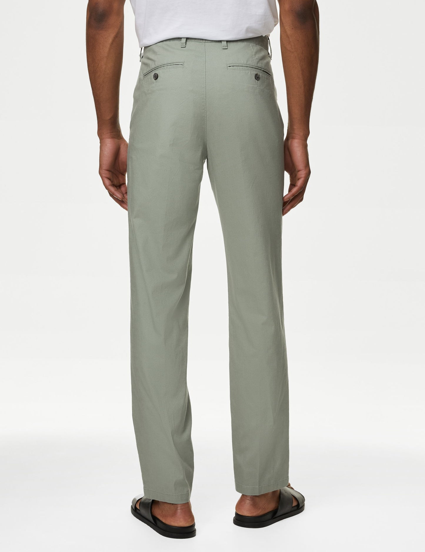 Regular Fit Keten Chino Pantolon