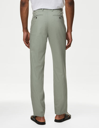 Regular Fit Keten Chino Pantolon