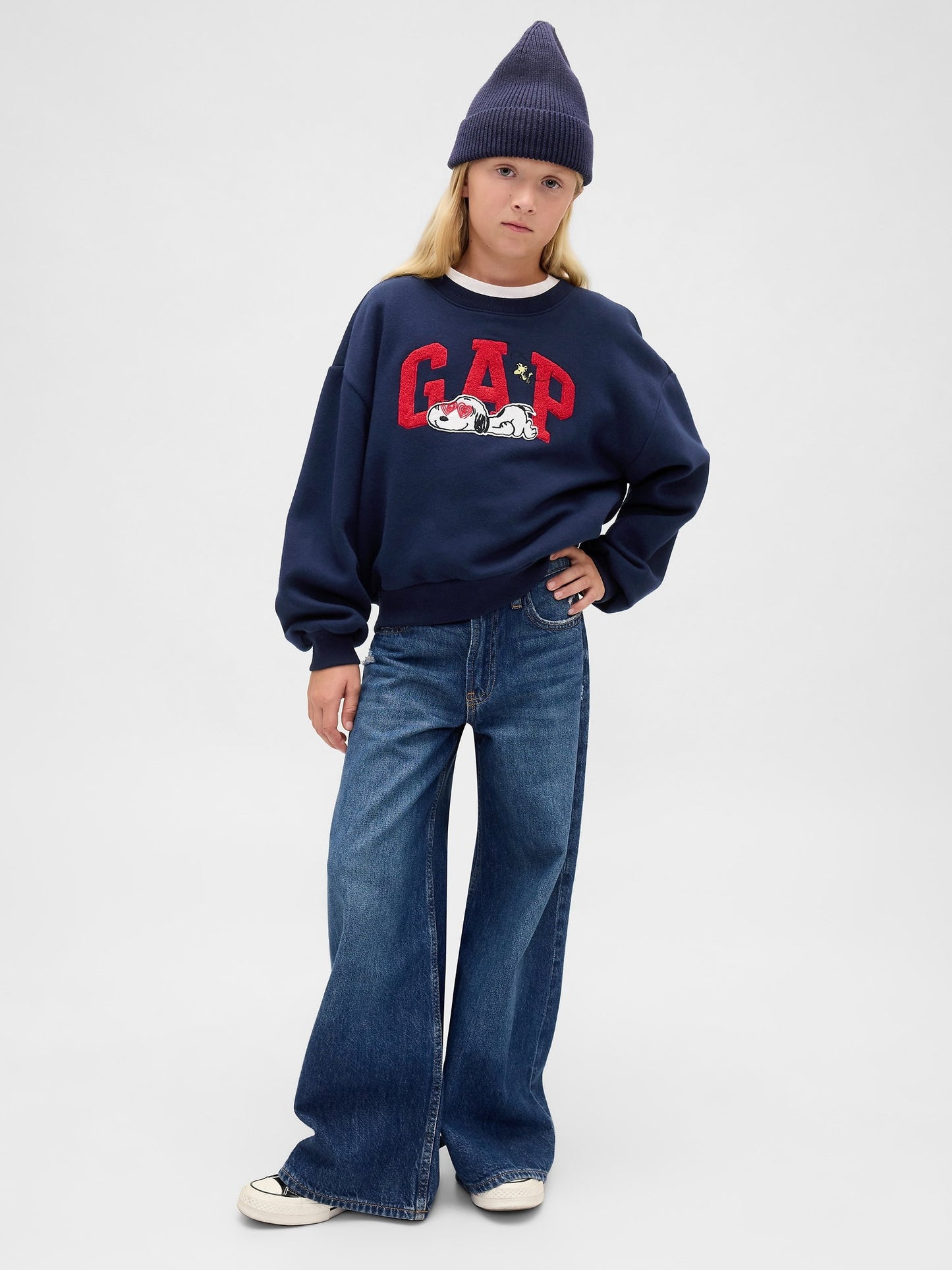 Lacivert Vintagesoft Snoopy Logo Sweatshirt