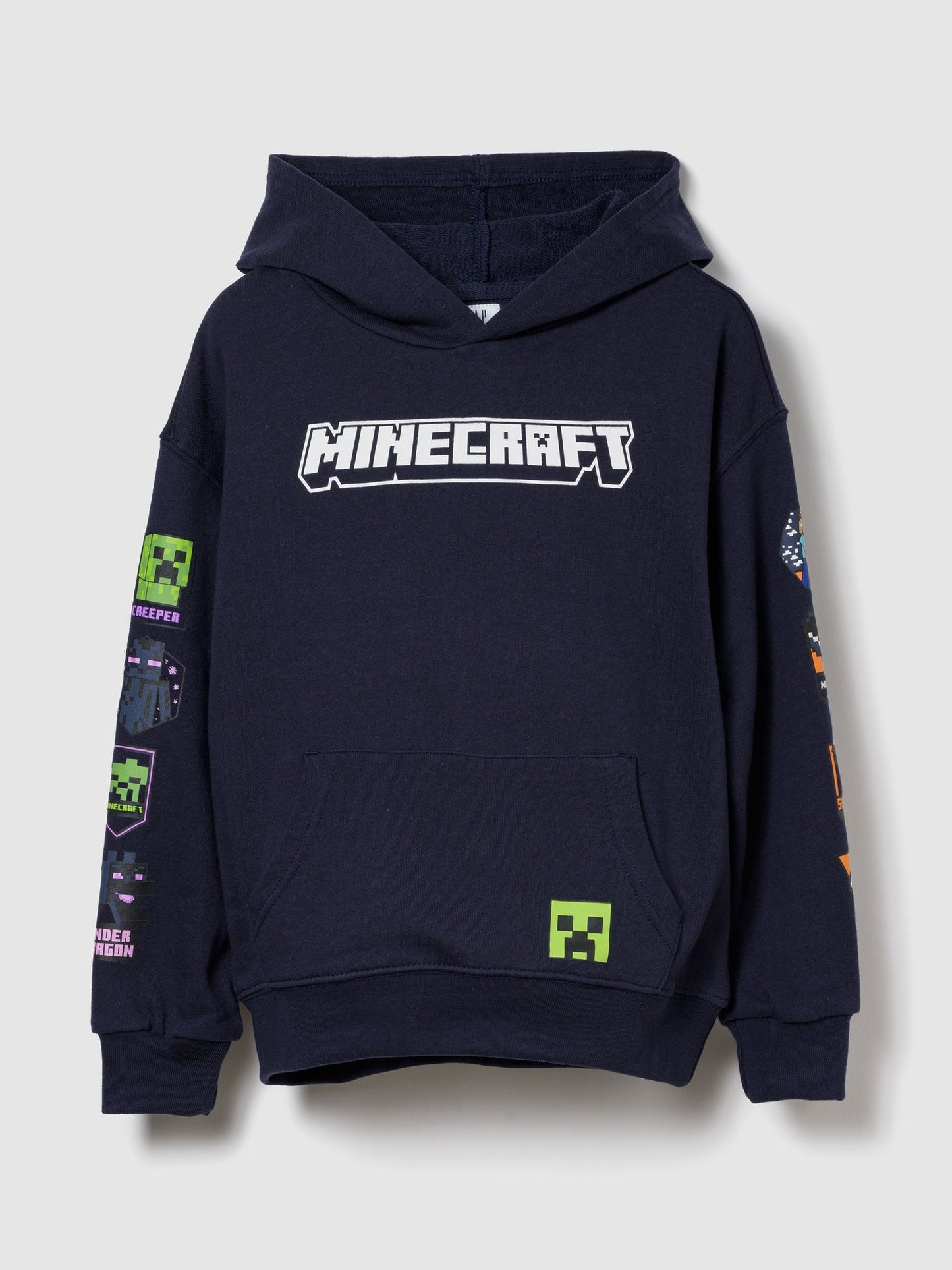 Lacivert Minecraft Baskılı Sweatshirt