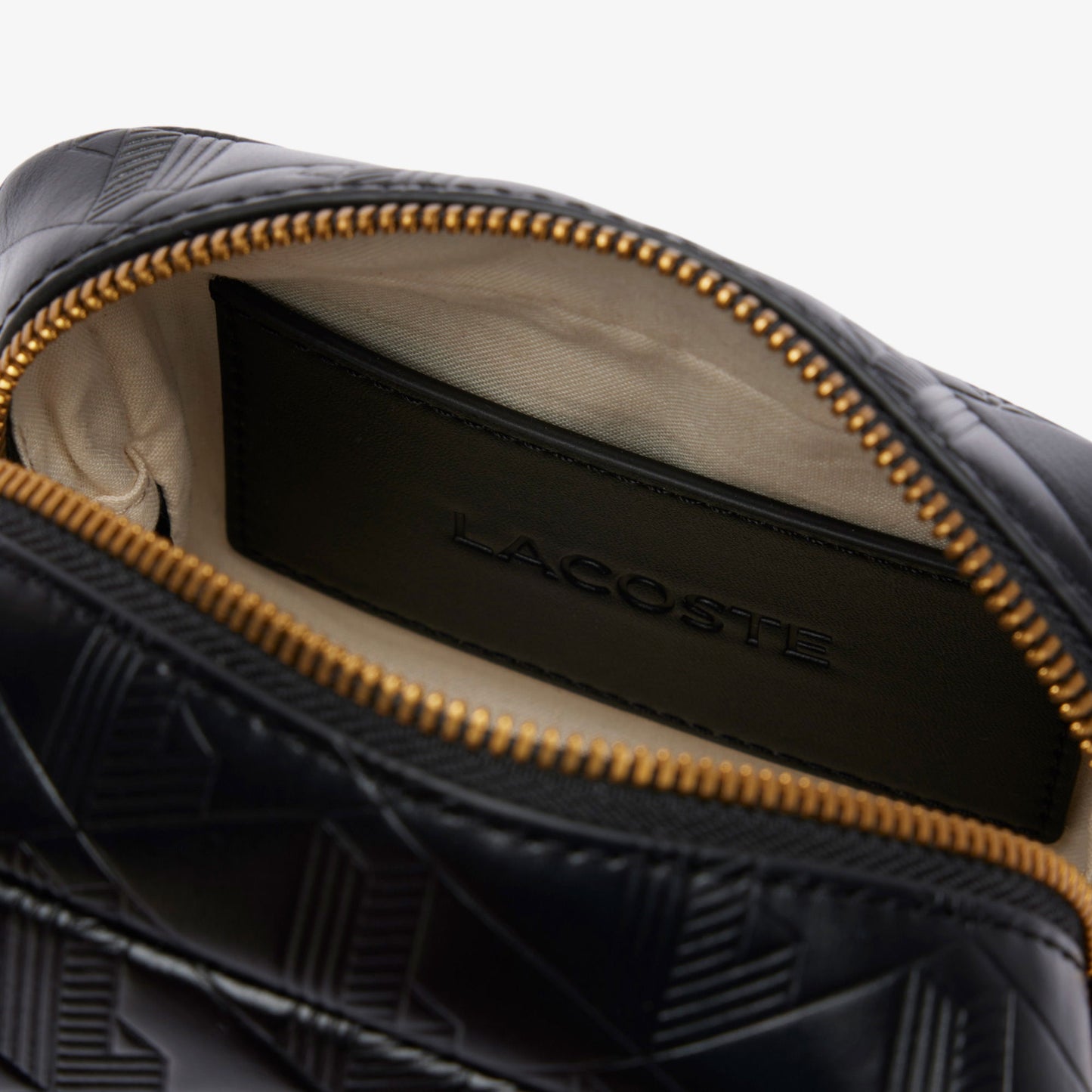 Lacoste Maheki Kadın Monogram Deri  Siyah Postacı Çantası