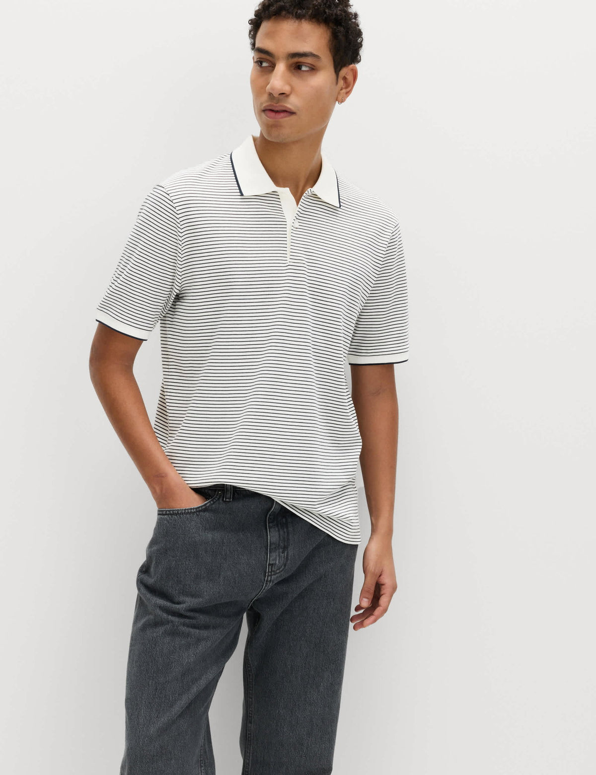 Çizgili Polo Yaka T-shirt