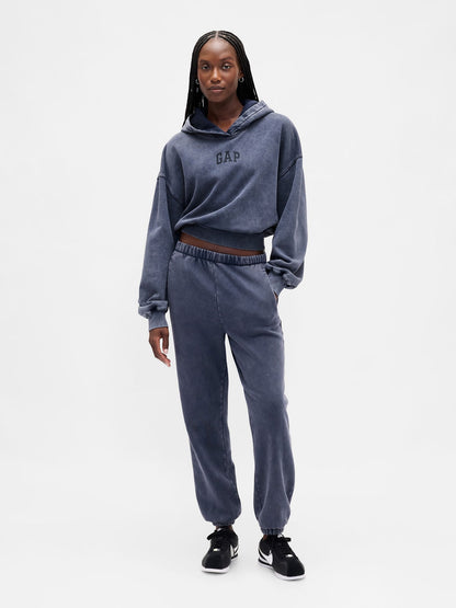 Lacivert Vintagesoft Crop Logo Sweatshirt
