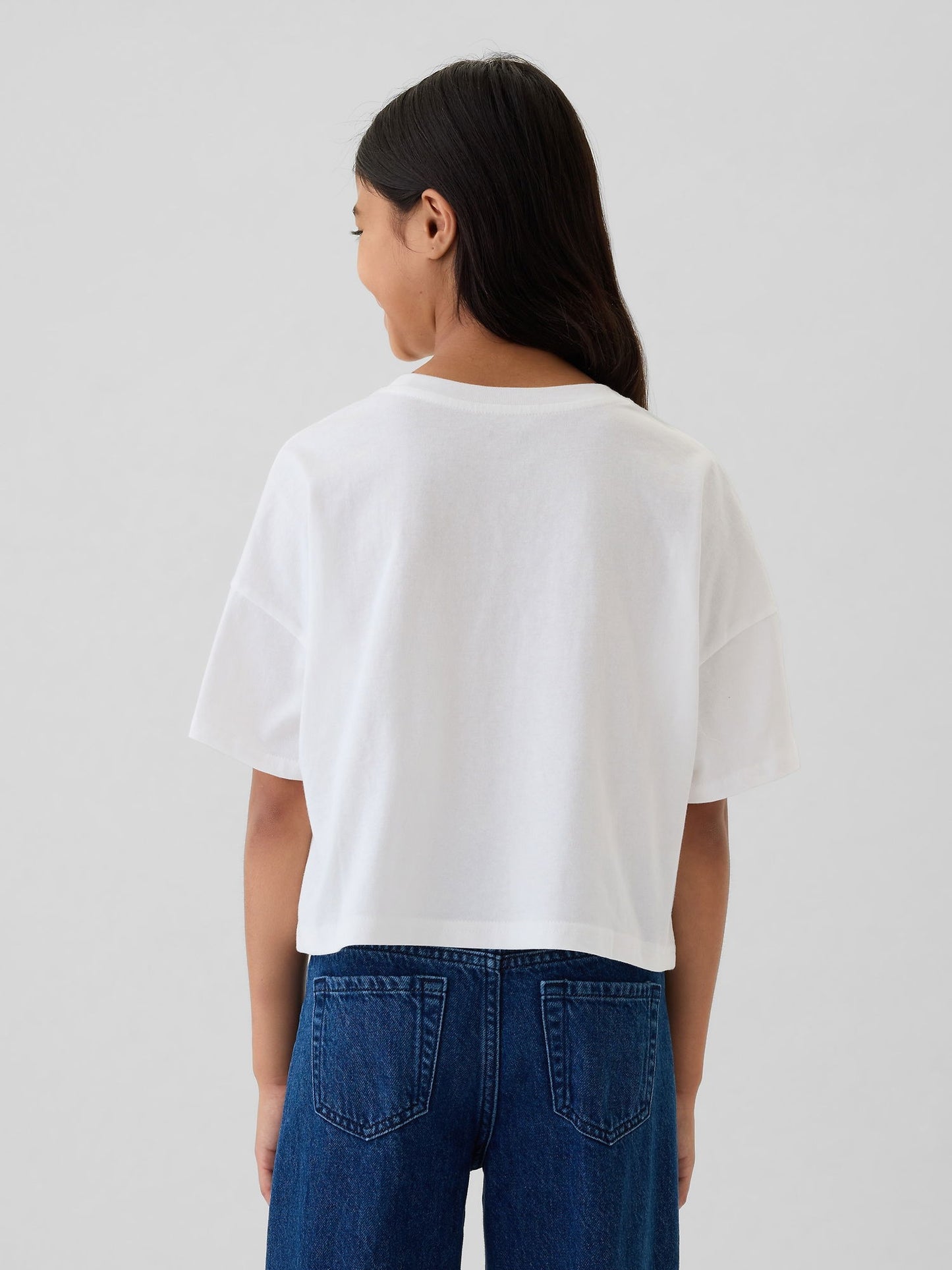 Kırık Beyaz Grafikli Boxy T-shirt