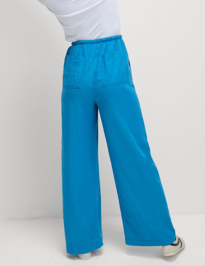 Wide Leg Keten Pantolon