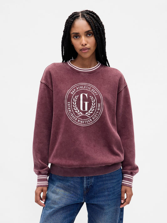 Bordo Vintagesoft Oversized Logo Sweatshirt
