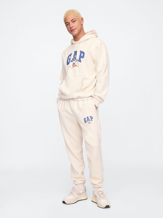Kırık Beyaz Gap Logo Disney Grafikli Fleece Eşofman Altı