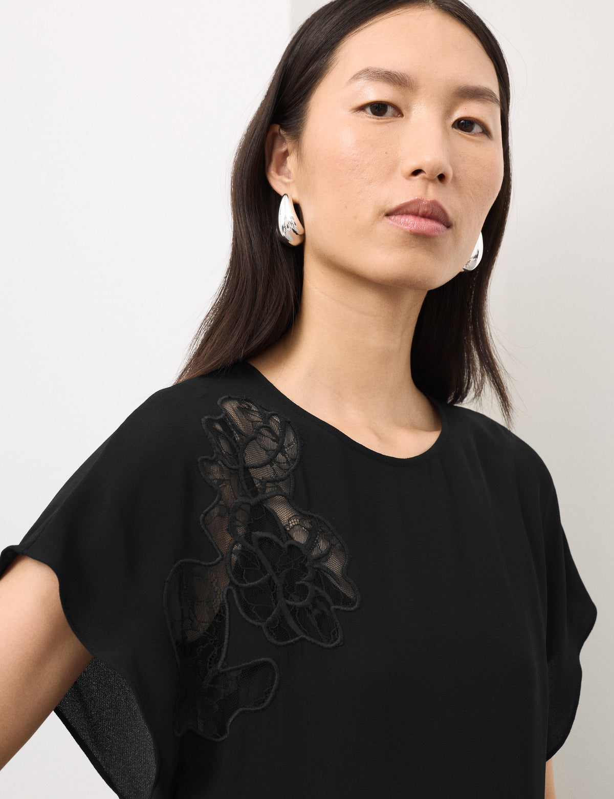 Lace Detail Midaxi Elbise