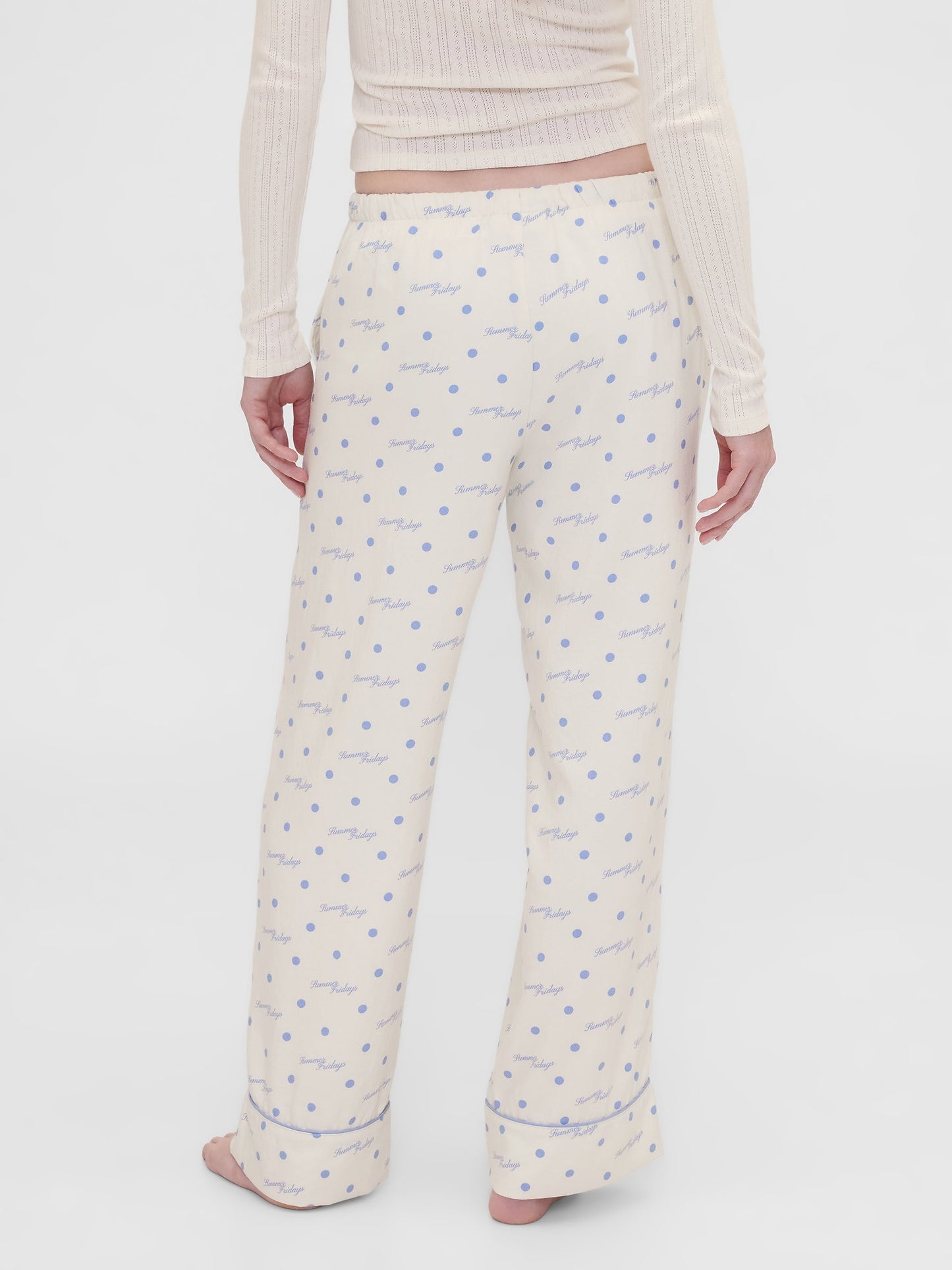 Kırık Beyaz Gap × Summer Fridays Relaxed Flannel Dotted Pijama Altı