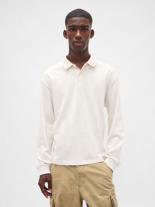 Bej Heavyweight Jersey Polo T-shirt
