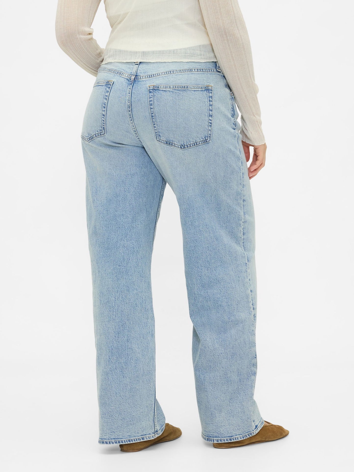 Açık Mavi Low Rise '90s Jean Pantolon