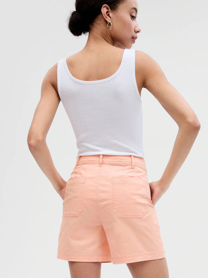 Turuncu Mid Rise Girlfriend Khaki Washwell™ Şort