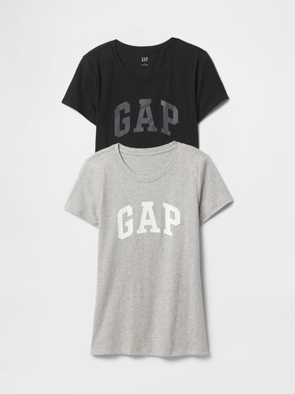 Siyah 2'li Gap Logo Kısa Kollu T-shirt Seti