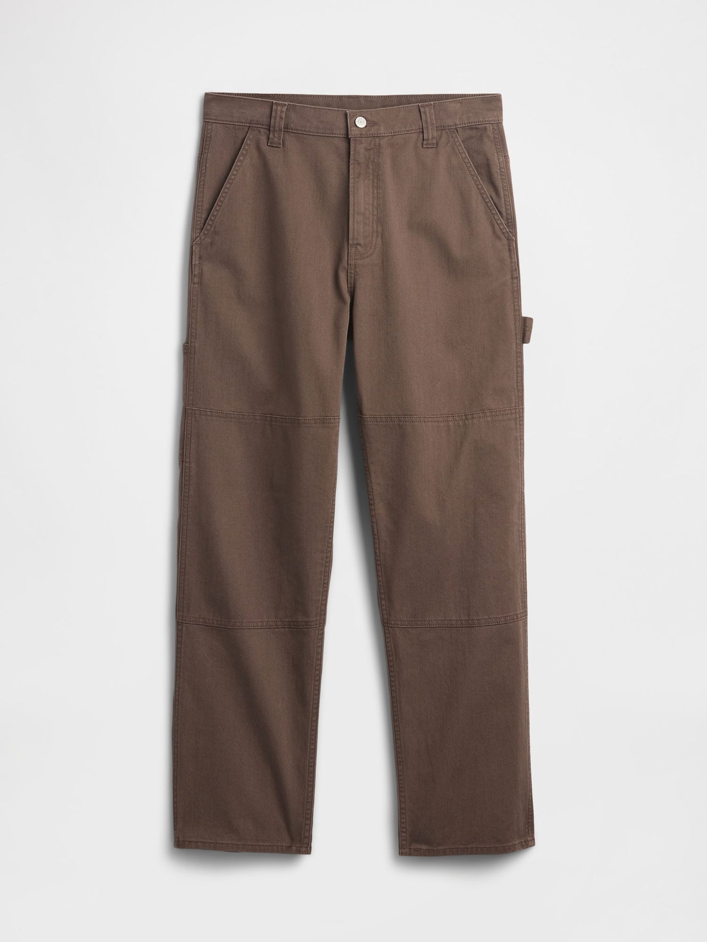 Kahverengi Relaxed Fit Utility Jean Pantolon