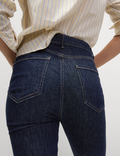 Yüksek Bel Slim Flare Jean Pantolon