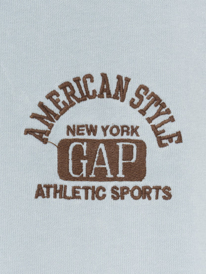 Açık Mavi Heavyweight Gap Logo Relaxed Crop T-shirt