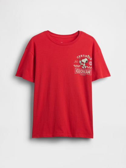 Kırmızı Grafik Baskılı Tunik T-shirt