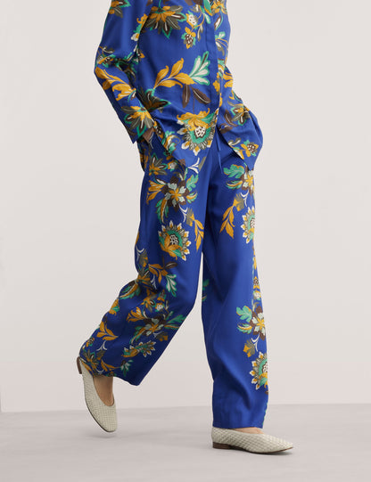 Jaeger Saf Lyocell™ Çiçek Desenli Wide Leg Pantolon