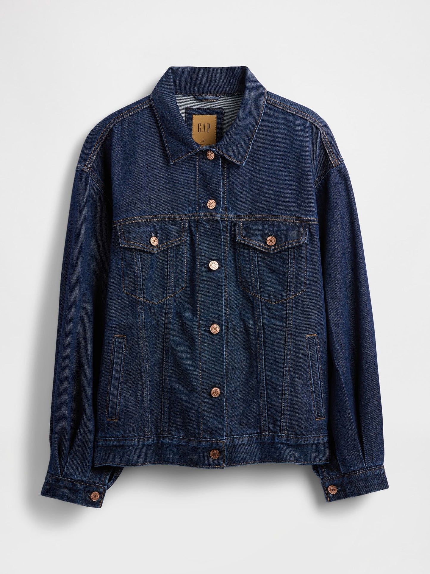 Koyu Mavi Ultrasoft Oversized Balon Kol Icon Denim Ceket