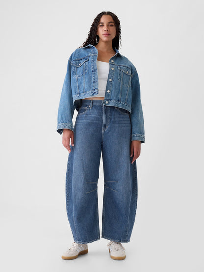 Koyu Mavi High Rise Horseshoe Jean Pantolon