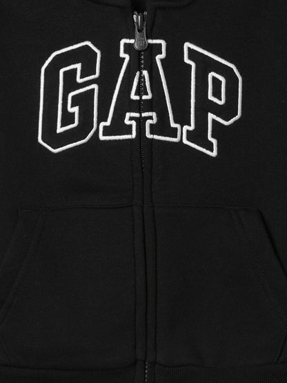 Siyah Relaxed Logo Zip Sweatshirt