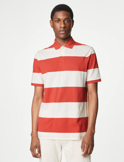 Saf Pamuklu Kısa Kollu Polo Yaka T-shirt