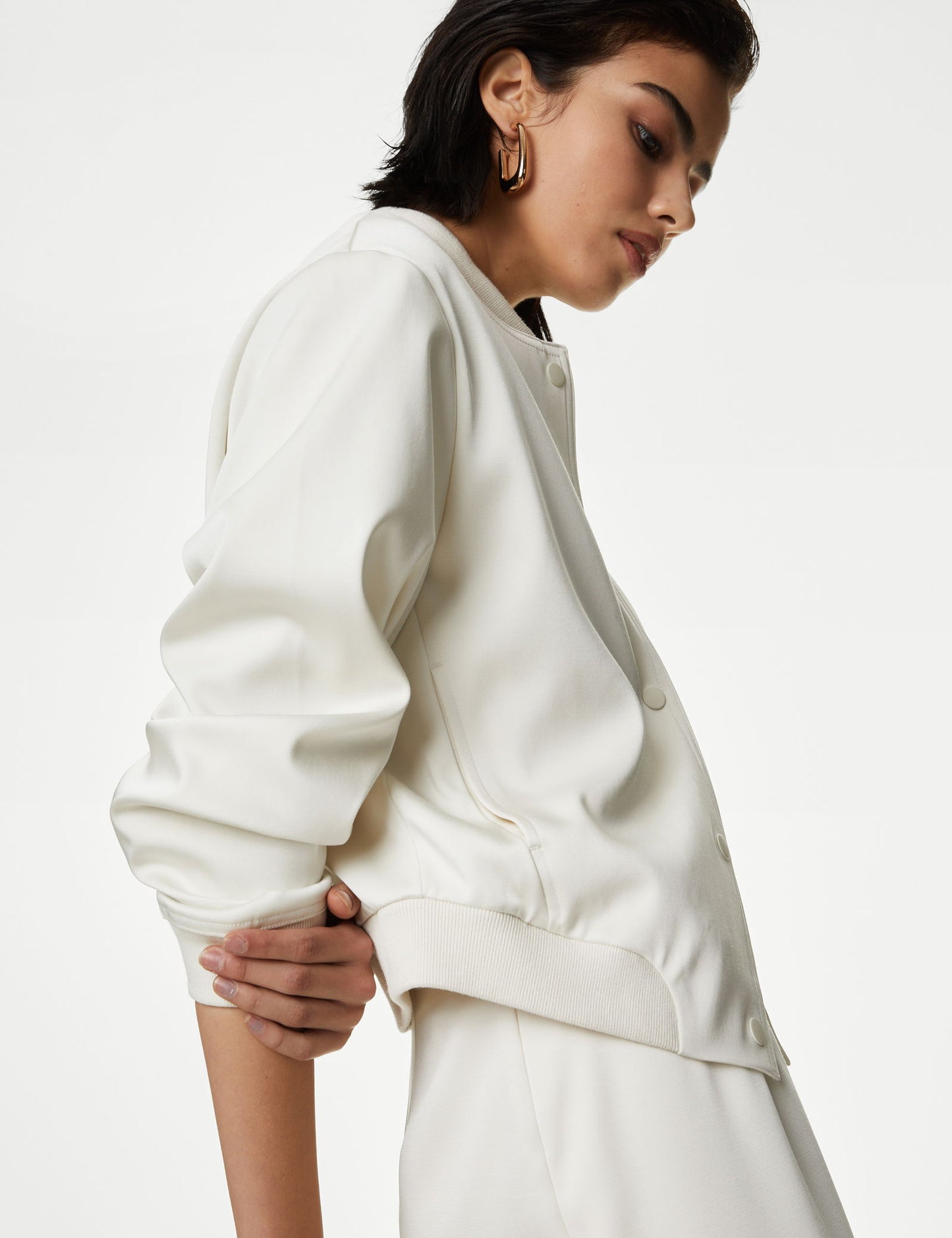 Relaxed Fit Saten Bomber Ceket