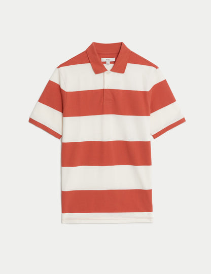 Saf Pamuklu Kısa Kollu Polo Yaka T-shirt