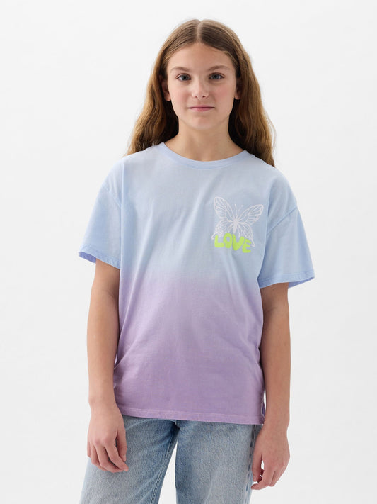 Mavi Batik Desenli T-shirt
