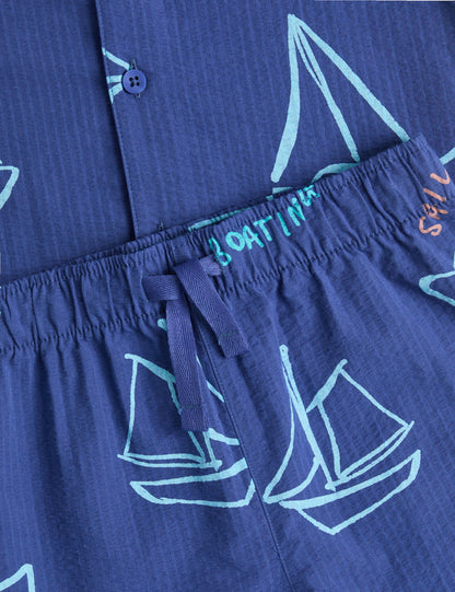 Desenli Saf Pamuklu Pijama Takımı