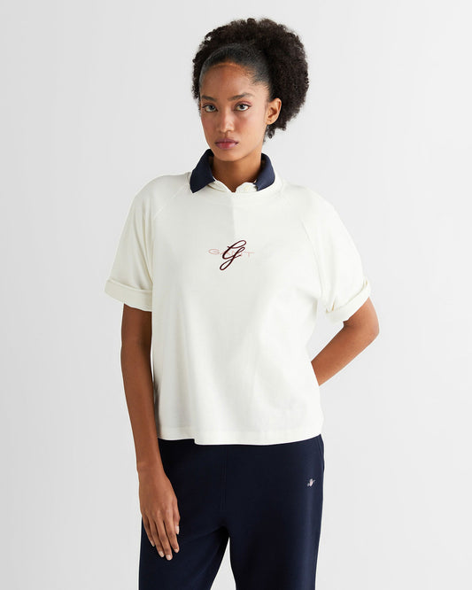 Embroidery C-neck T-shirt