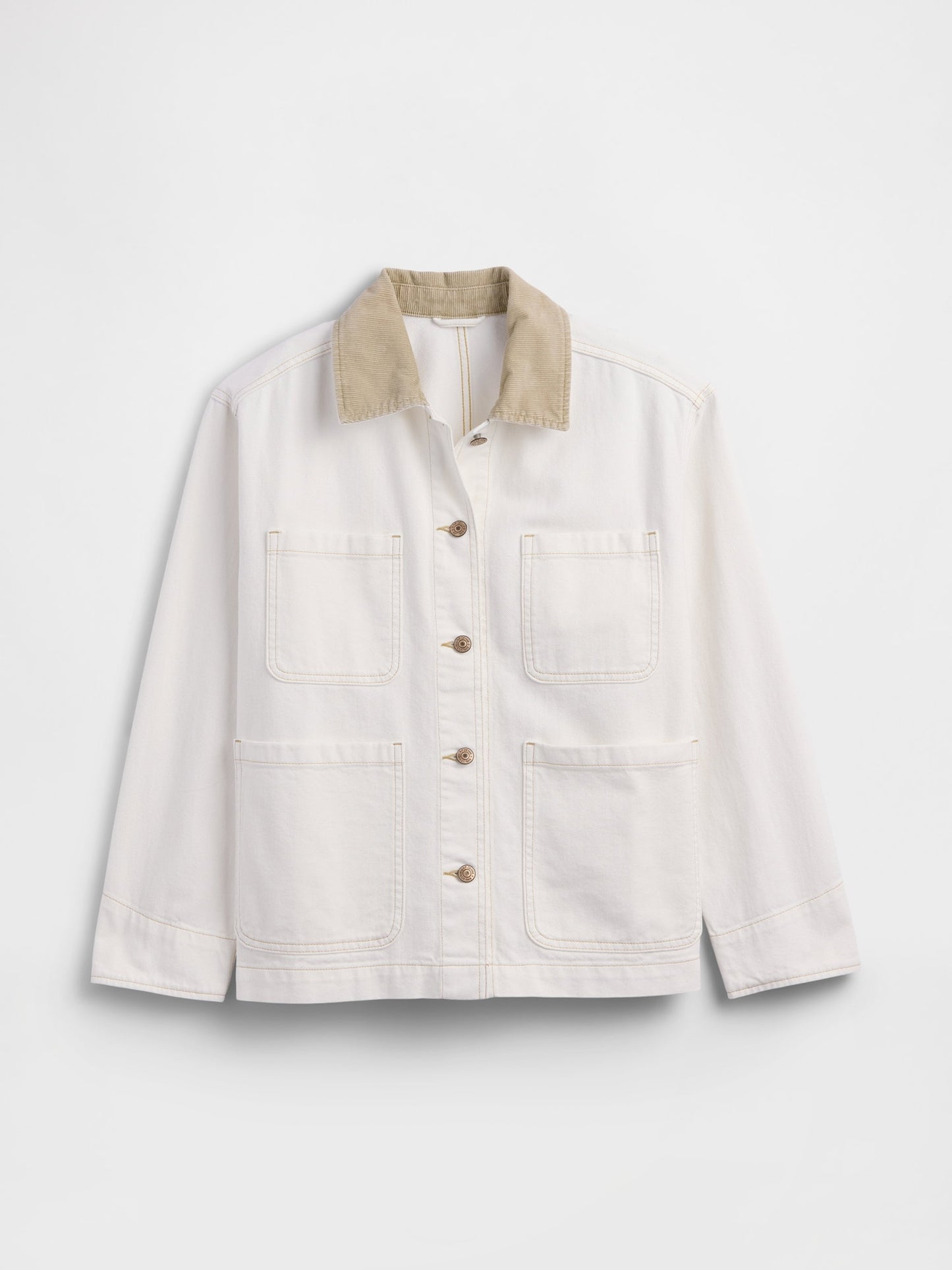 Beyaz Relaxed Denim Chore Ceket