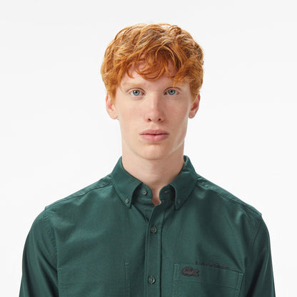 Lacoste Erkek Regular Fit Düğmeli Yaka Yeşil Gömlek