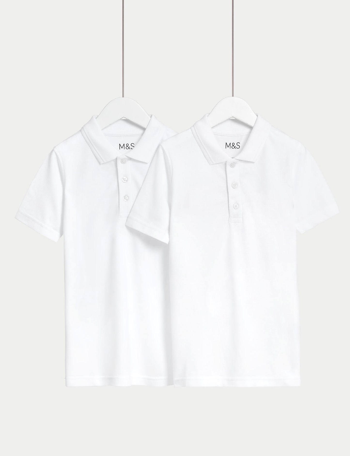 Saf Pamuklu 2'li Kısa Kollu Polo Yaka Slim T-shirt (2-18 Yaş)