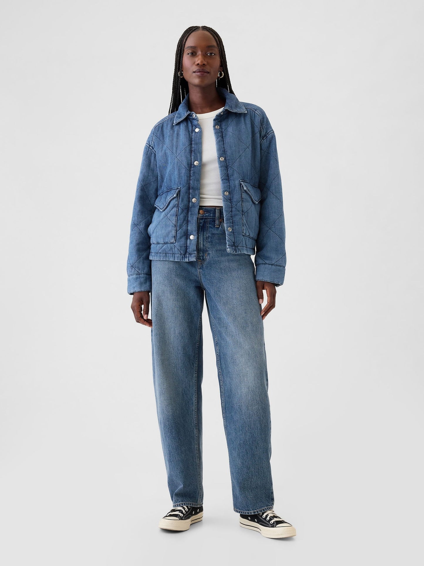Mavi Yastıklı Denim Gömlek Ceket