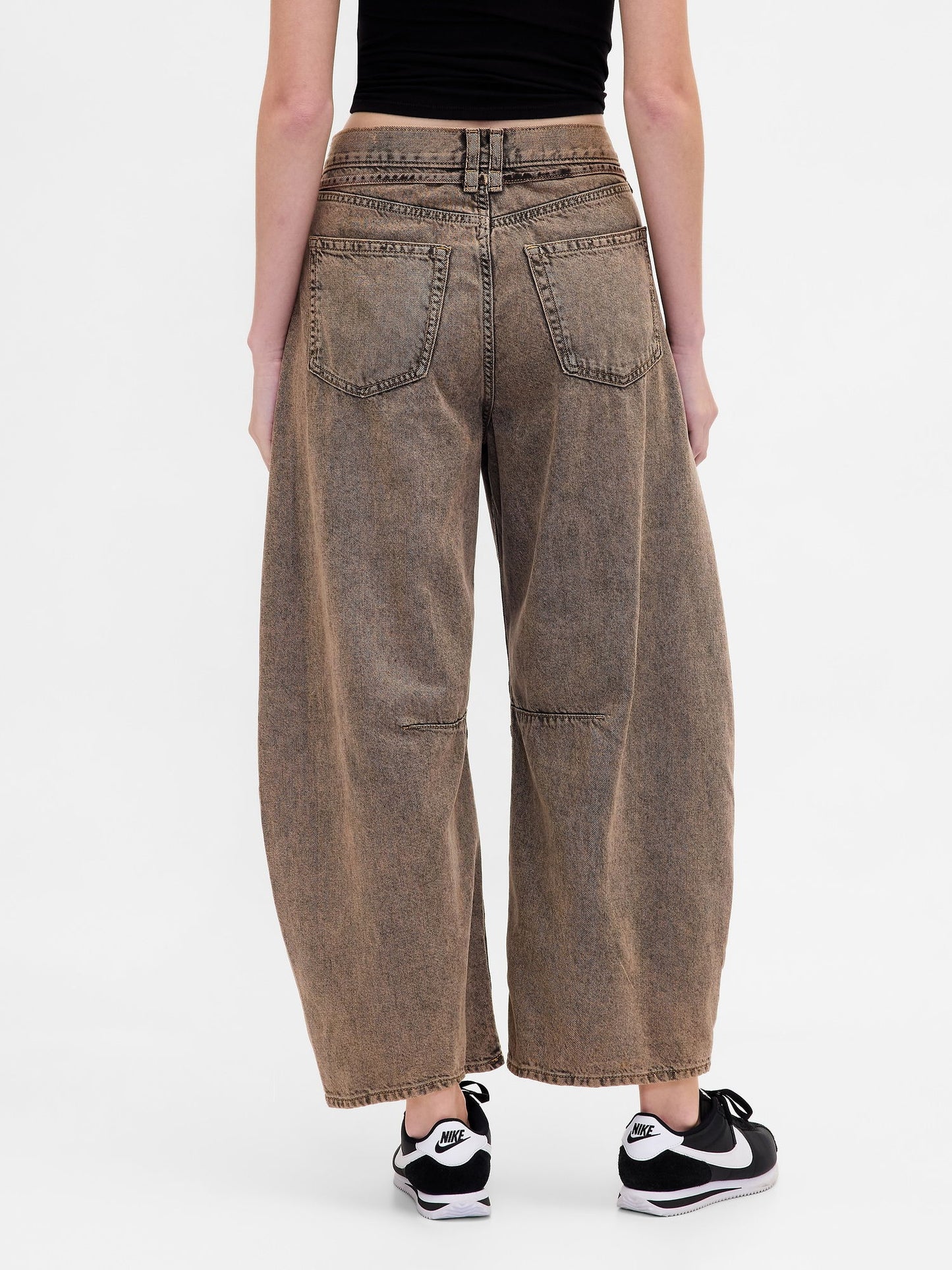 Kahverengi High Rise Ultrasoft Horseshoe Jean Pantolon