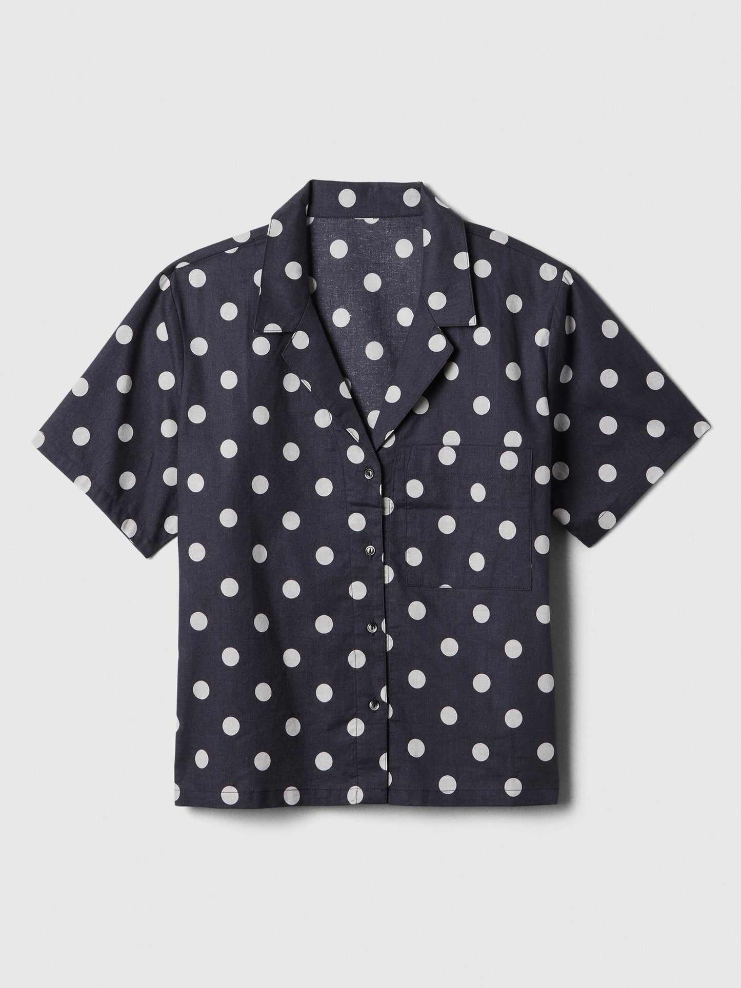 Siyah Desenli Poplin Pijama Üstü