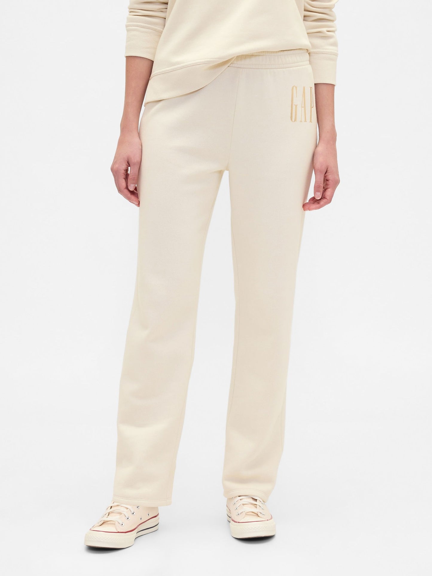 Krem Logo Pull-on Slim Eşofman Altı