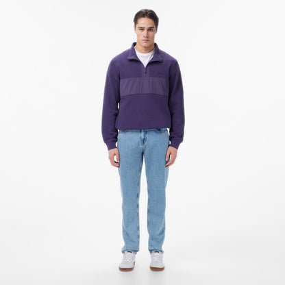 Lacoste Erkek Classic Fit Yarım Fermuarlı Mor Sweatshirt