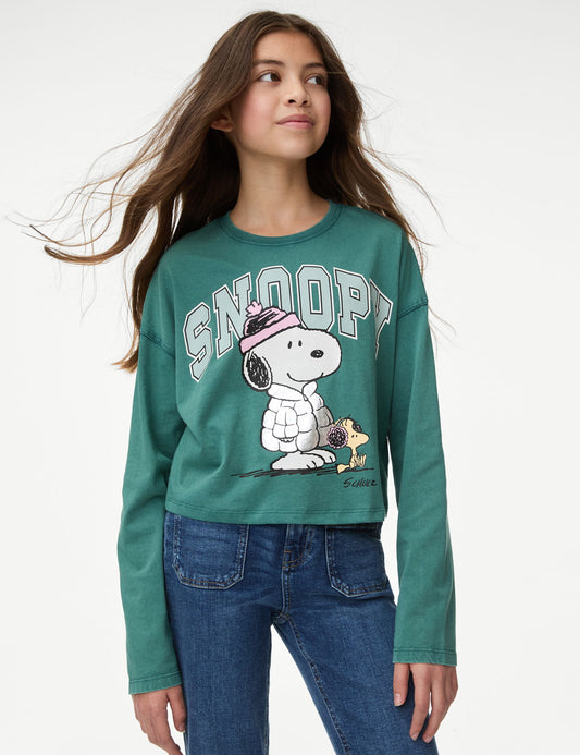 Saf Pamuklu Snoopy:trade_mark: Üst (6-16 Yaş)