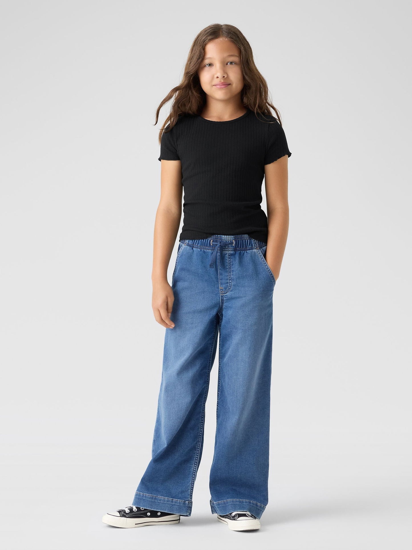 Mavi High Rise Pull-on Wide-leg Sweatpant Jean Pantolon