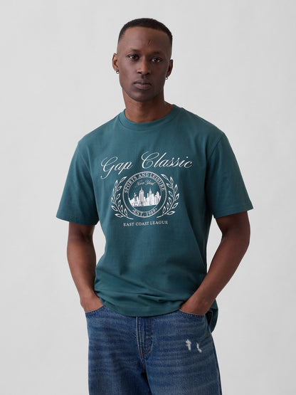 Koyu Yeşil Everyday Soft Relaxed Grafik T-shirt