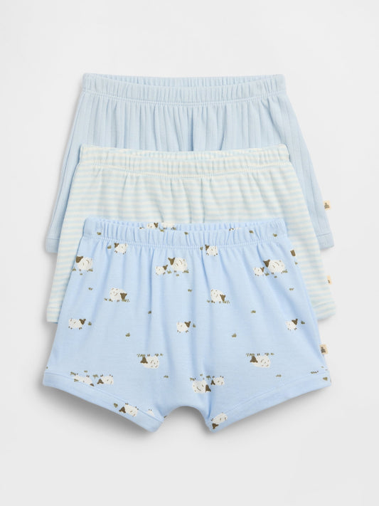 Mavi Pull-on Şort (3’lü)