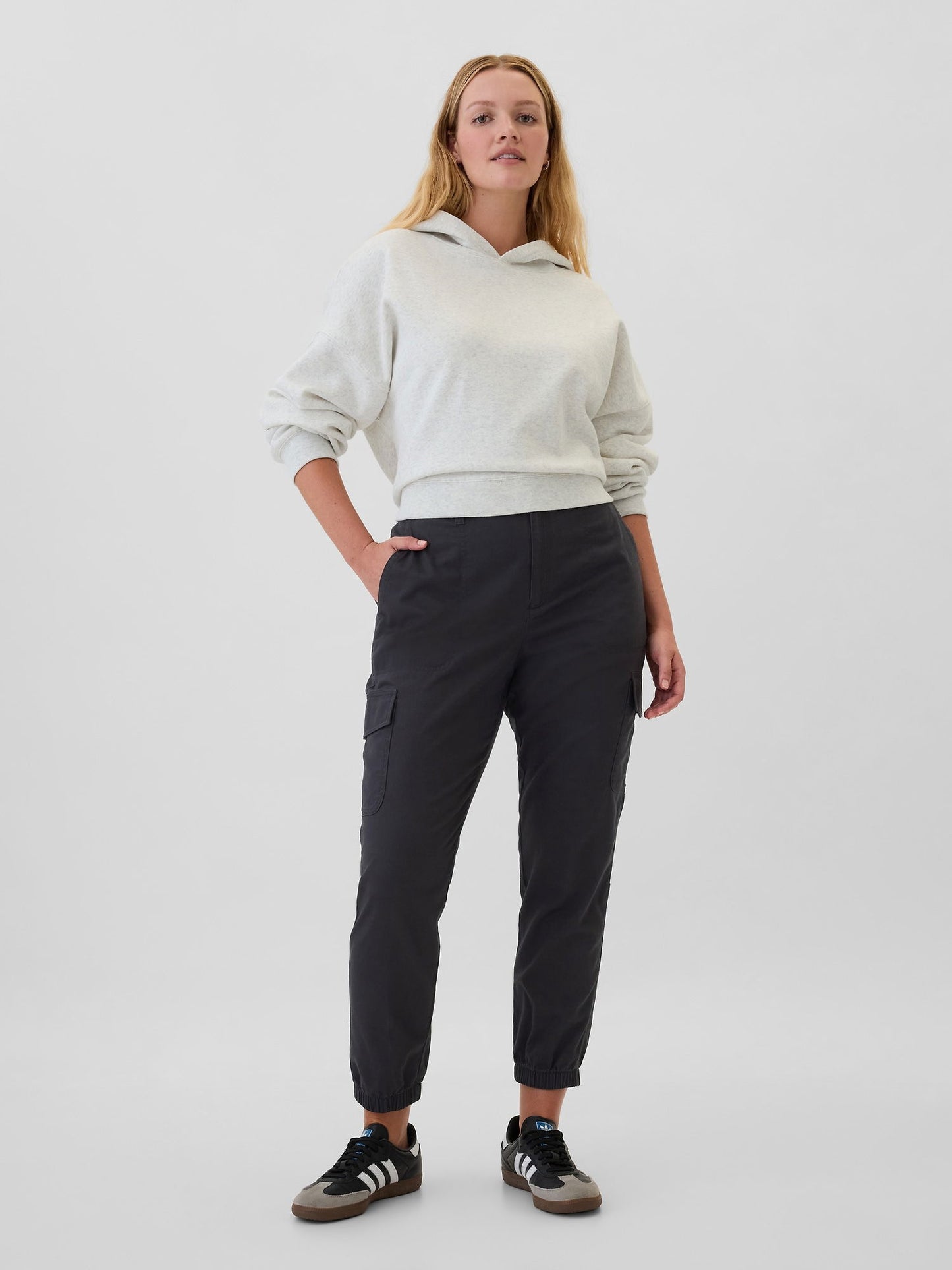 Siyah Twill Jogger Kargo Pantolon