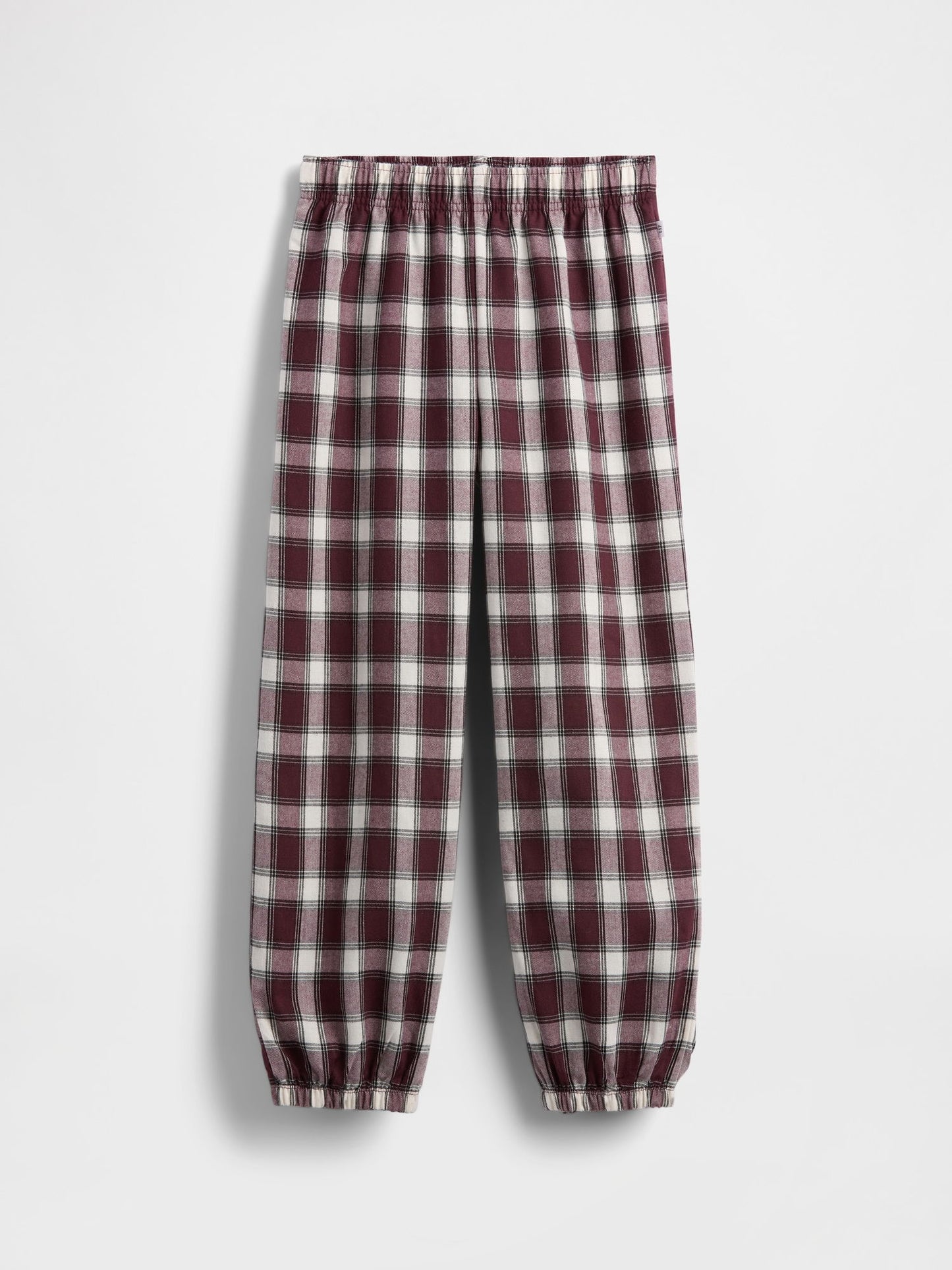 Bordo Geri Dönüştürülmüş Flannel Pijama Jogger