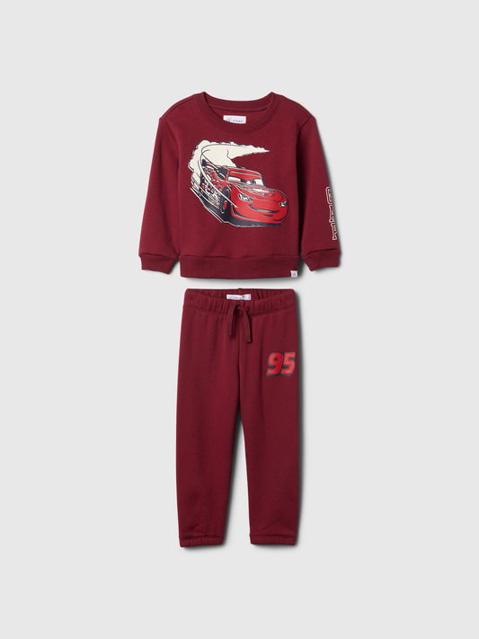 Bordo Gap Logo Disney Cars Grafikli 2'li Fleece Outfit Set