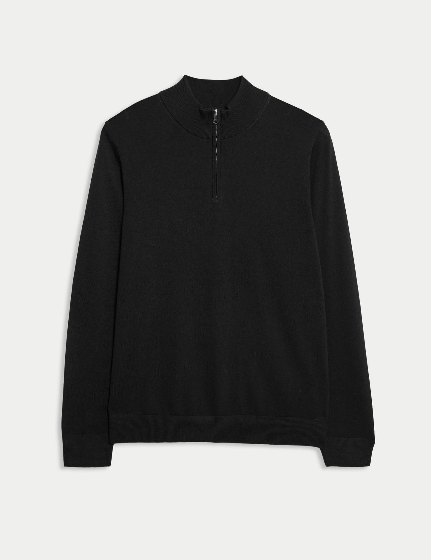 Pure Extra Merino Yün Yarım Fermuarlı Kazak